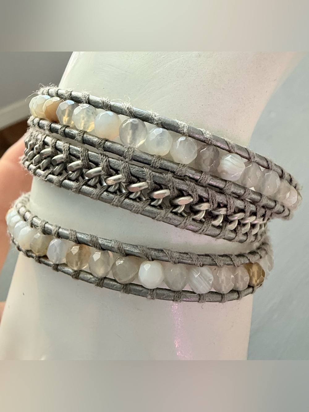 Chan Luu Boho Neutral Beaded Wrap Bracelet